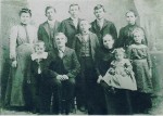 Front: Carl, Jacob, John, Christina (Rueck), Clara, Caroline. Back: Mary, Peter, Jacob Jr, Christian, Maggie.