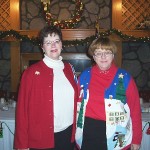 Miriam & Charlene, sisters, Christmas Luncheon, 2005