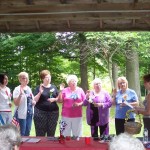 Installation of 2011-2013 Lima Chapter officers. J Dunham, K Bennett, M Fetters, B Taylor, A Stratton, C Wise. Susan Ohl officiating. (June 2011)