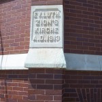 Zion Lutheran Church, Schumm, cornerstone