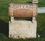 Tombstone of John & Hannah Bryan, Limberlost Cemetery, Jay County, Indiana