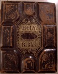 Emily (Bryan) Reid Bible. R Werner, gr-granddaughter, has possession of Bible, 2011. This is not the Bible in the Bryan family photo shown above.
