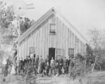 John & Hannah (Huey) Bryan family in front of their Jay County, Indiana, home (c1883) Photo courtesy of E. James.