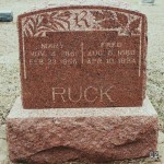 Tombstone of Fred & Mary Ruck, Zion Cemetery, Orlando, Oklahoma. Photo courtesy of Joyce Layman.