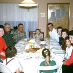 Christmas dinner at the Cornelius & Hilda Schumm home, c1963.