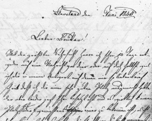 Breuninger letter, 1840