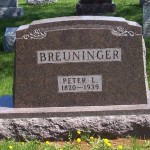 Peter L. Breuninger, Zion Lutheran Cemetery, Van Wert County, Ohio.