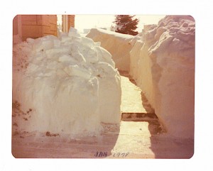 Front walk of my parents' home after the Blizzard of 1978.
