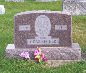 "Hod" Otis Becher, Zion Lutheran Cemetery, Mercer County, Ohio. (2011 photo by Karen)