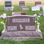 Carrie L. & Theo M. Leininger, Zion Lutheran Cemetery, Mercer County, Ohio. (2011 photo by Karen)