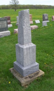 Pflueger marker with Maria C. & five children inscribed. (2013 photo by Karen)