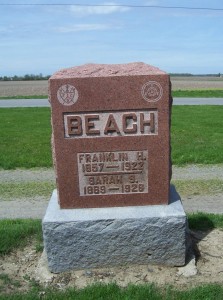 Franklin & Sarah Beach, Woodlawn Cemetery, Van Wert County, Ohio. (2013 photo by Karen)
