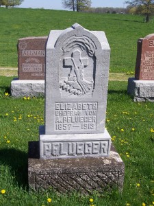 Elizabeth Pflueger, Zion Lutheran Cemetery, Van Wert County, Ohio. (Photo by Karen, April 2012)