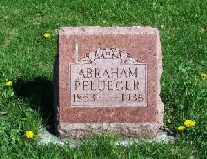 Abraham Pflueger, Zion Lutheran Cemetery, Schumm, Van Wert County, Ohio. (2012 photo by Karen)