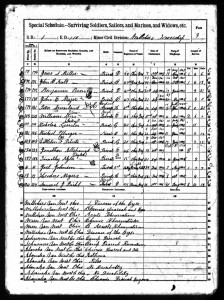 1890 Veterans Schedule, Willshire Twp, Van Wert, Ohio.