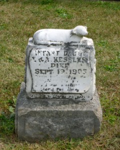 Infant Daughter of E & A Kessler, Kessler Cemetery, Mercer County, Ohio. (2013 photo by Karen)