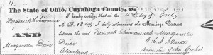 Friedrich Schinnerer, Margaretha Deier marriage record, Cuyahoga Co., Oh, Vol 5:4, 4 Jul 1849.