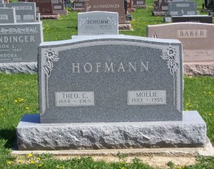 Theodore C. & Mollie Hofmann, Zion Lutheran Cemetery, Schumm, Van Wert County, Ohio. (2014 photo by Karen)