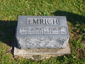 Philip & Philimena Emrich, Kessler Cemetery, Mercer County, Ohio. (2014 photo by Karen)