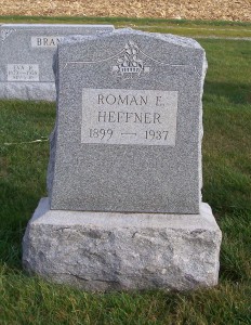 Roman Heffner, Zion Lutheran Cemetery, Chattanooga, Mercer County, Ohio. (2011 photo by Karen)
