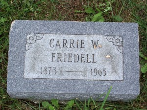 Carrie W. Friedell, Zion Lutheran Cemetery, Chattanooga, Mercer County, Ohio. (2011 photo by Karen)
