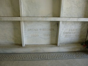 Oscar S. Becher; Frank Shindeldecker, Chattanooga Mausoleum (2013 photo by Karen)