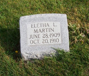 Eletha Martin, Zion Lutheran Cemetery, Chattanooga, Mercer County, Ohio. (2011 photo by Karen)