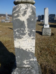 Caroline Hiller, Kessler Cemetery, Mercer County, Ohio. (2016 photo by Karen)