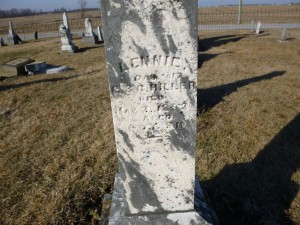 Lennie Hiller, Kessler Cemetery, Mercer County, Ohio. (2016 photo by Karen)