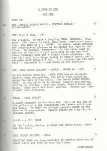 First page of Attica script, 1979.