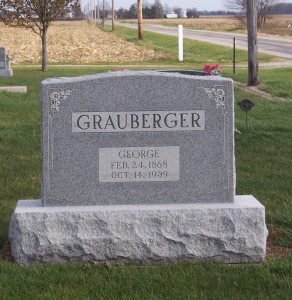 George Grauberger, Zion Lutheran Cemetery, Chattanooga, Mercer County, Ohio. (2011 photo by Karen)