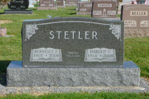 Harold & Berneice (Becher) Stetler, Riverside Cemetery, Rockford, Dublin Twp, Ohio. (2016 photo by Karen)