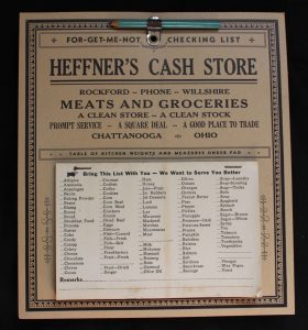 Heffner's Grocery, Chattanooga, Ohio. 